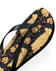 Golden Paws Floral Frenchie Flip Flops