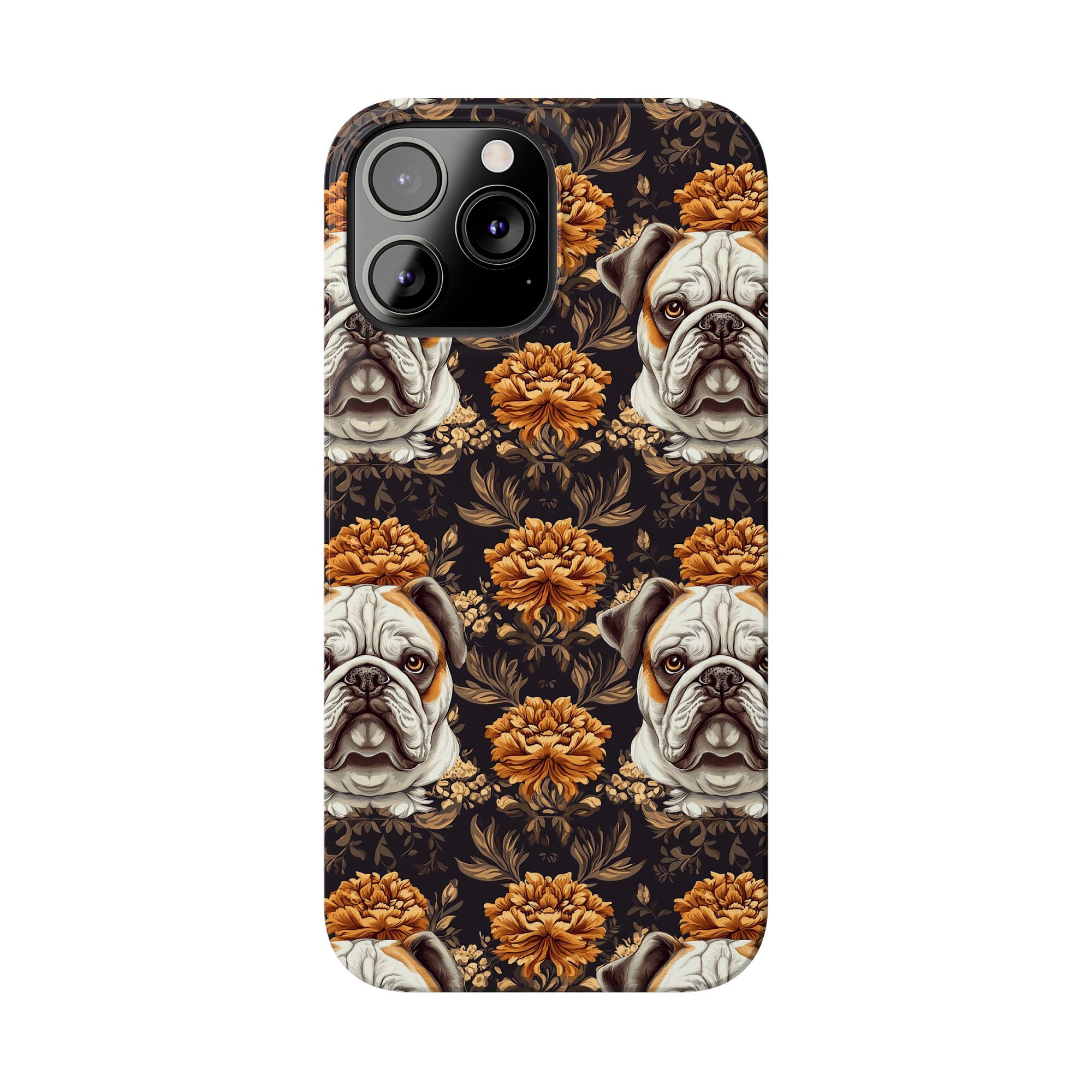 Bloomingly Bulldogistic Bouquet Slim Phone Cases