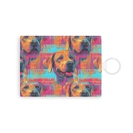 Rustic Charm Labrador Chic Leather Card Holder