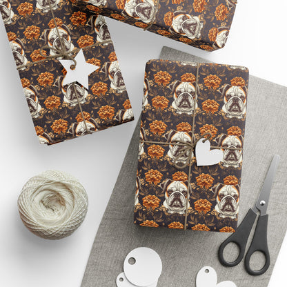 Bloomingly Bulldogistic Bouquet Wrapping Paper