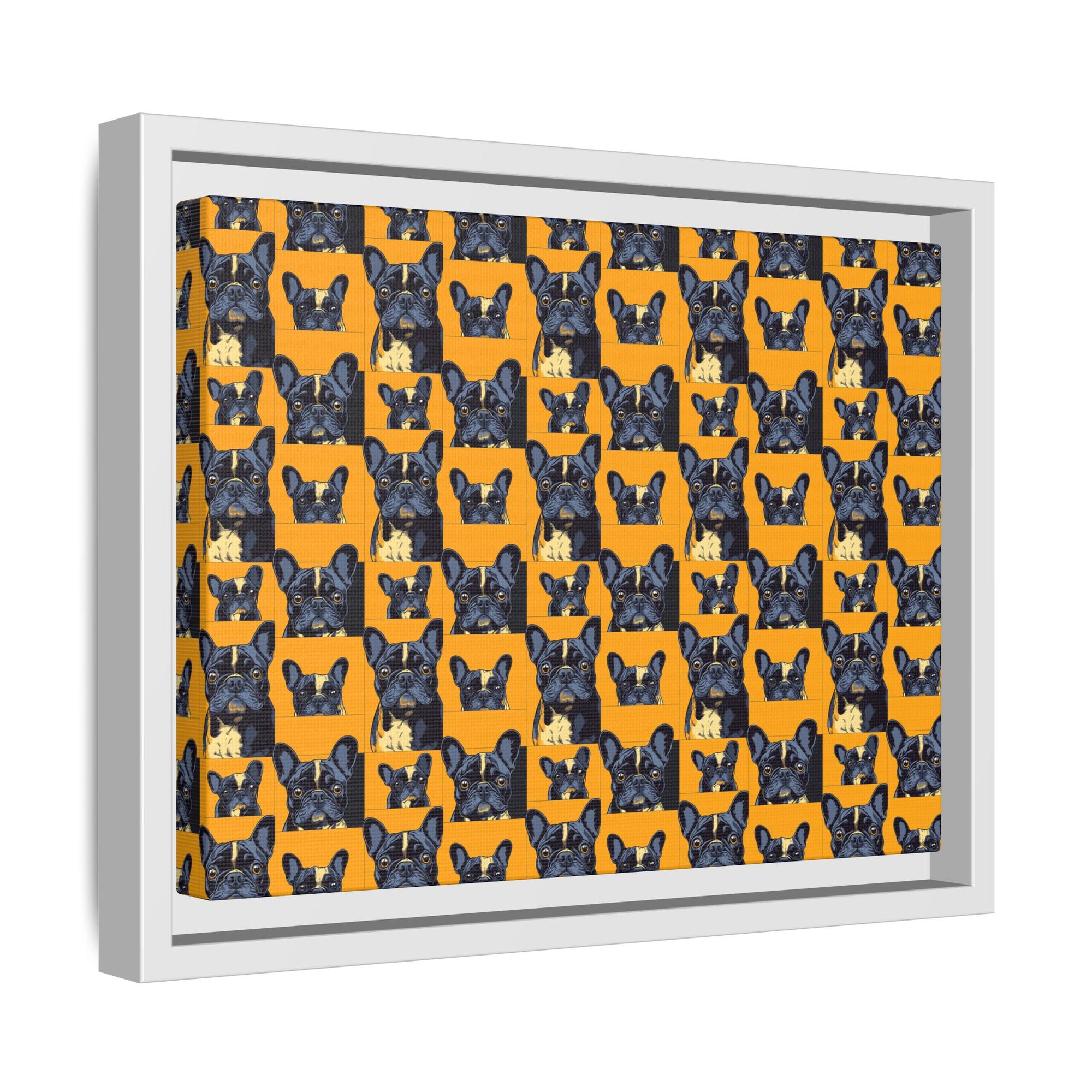 Frenchie Pawsitively Pawsome Peek-a-Boo Perfection Matte Canvas, Framed