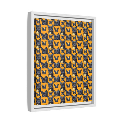 Frenchie Pawsitively Pawsome Peek-a-Boo Perfection Matte Canvas, Framed