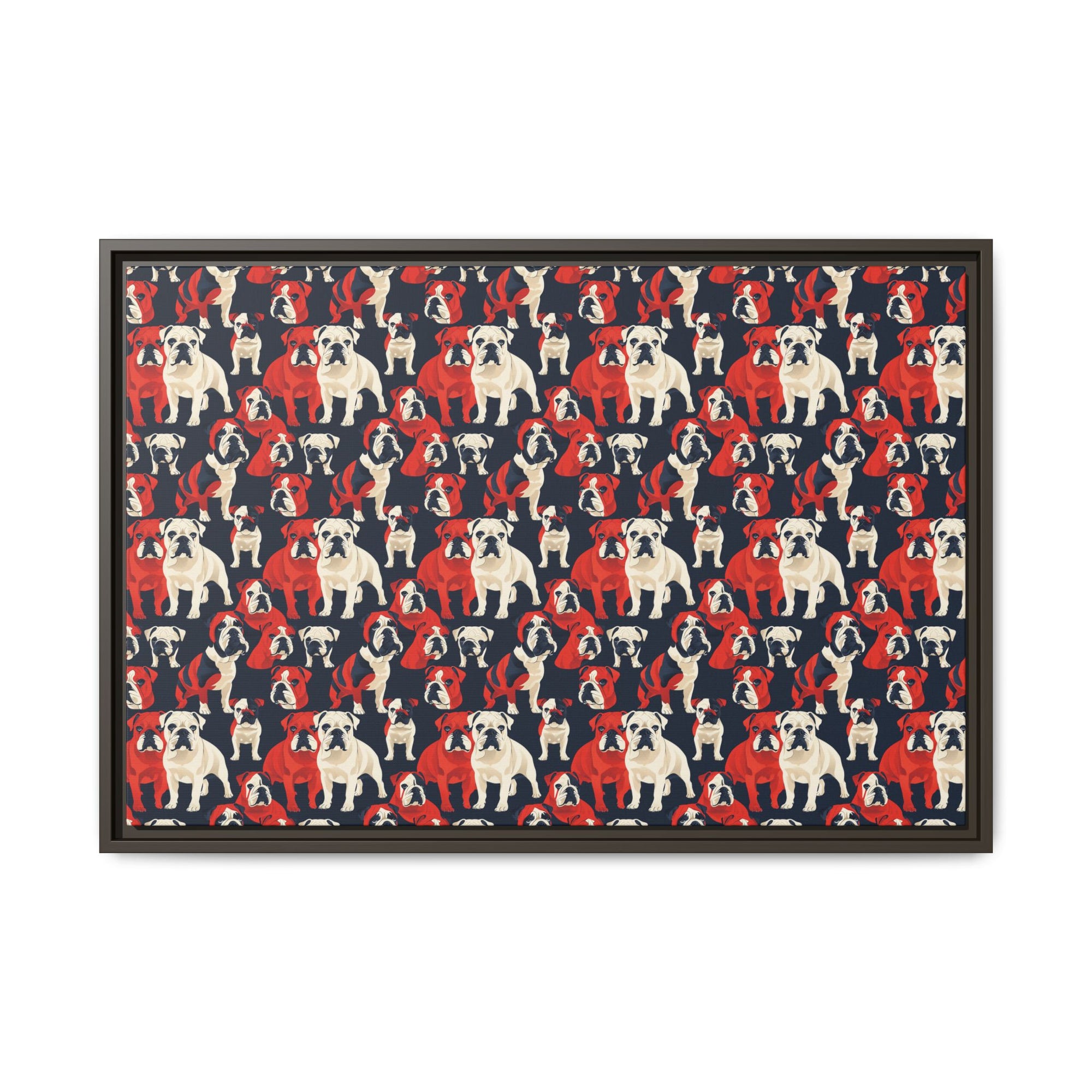 Bulldoggy Bliss Chomper Matte Canvas, Framed