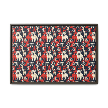 Bulldoggy Bliss Chomper Matte Canvas, Framed