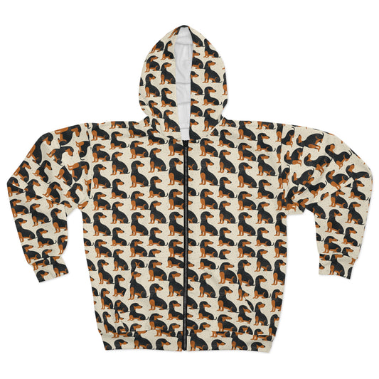 Whimsical Dachsund Dreamcatcher Unisex Zip Hoodie