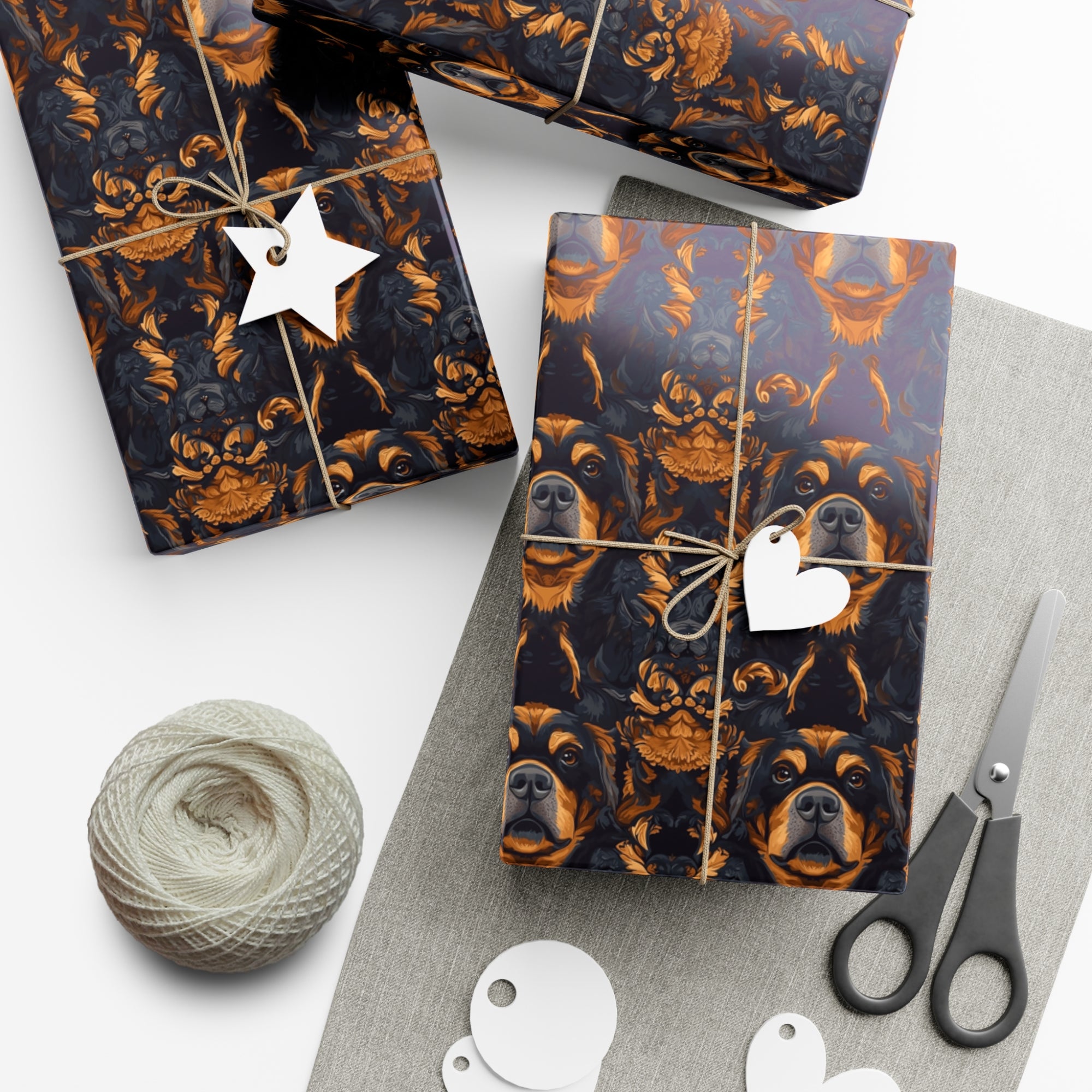 Modern Rottweiler Royalty Gift Wrap Papers