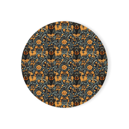 Ruffle Rottie Glamourific Cork Back Coaster