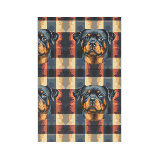 Pawsome Rottweiler Royalty Plaid Postcards