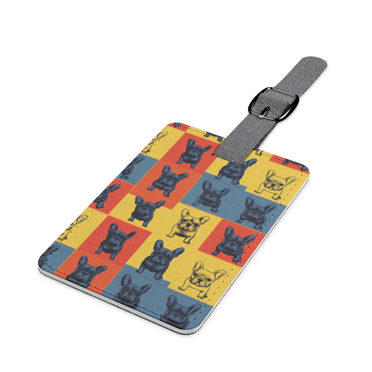 Frenchie Pop Art Pawfection Grid Luggage Tag