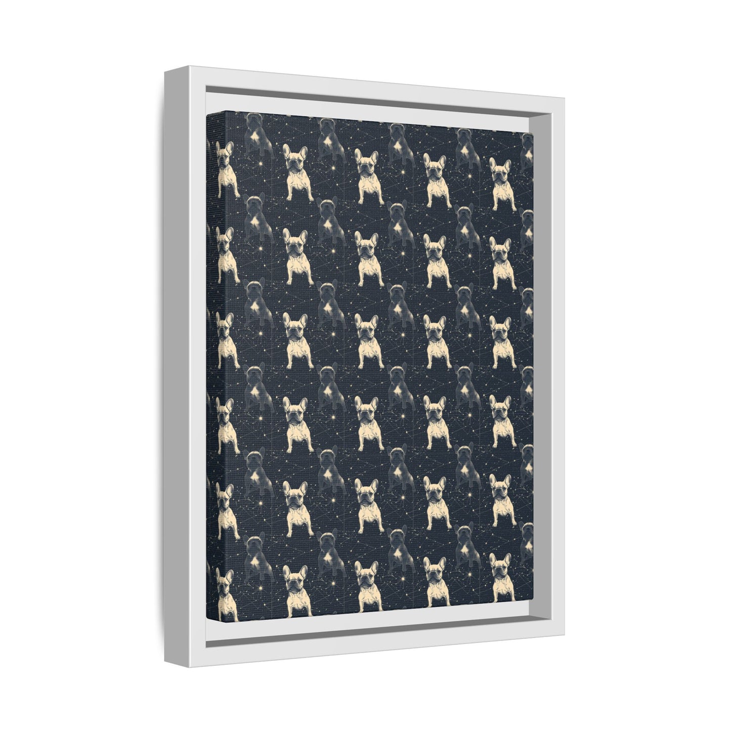 Frenchie Celestial Soar Matte Canvas, Framed