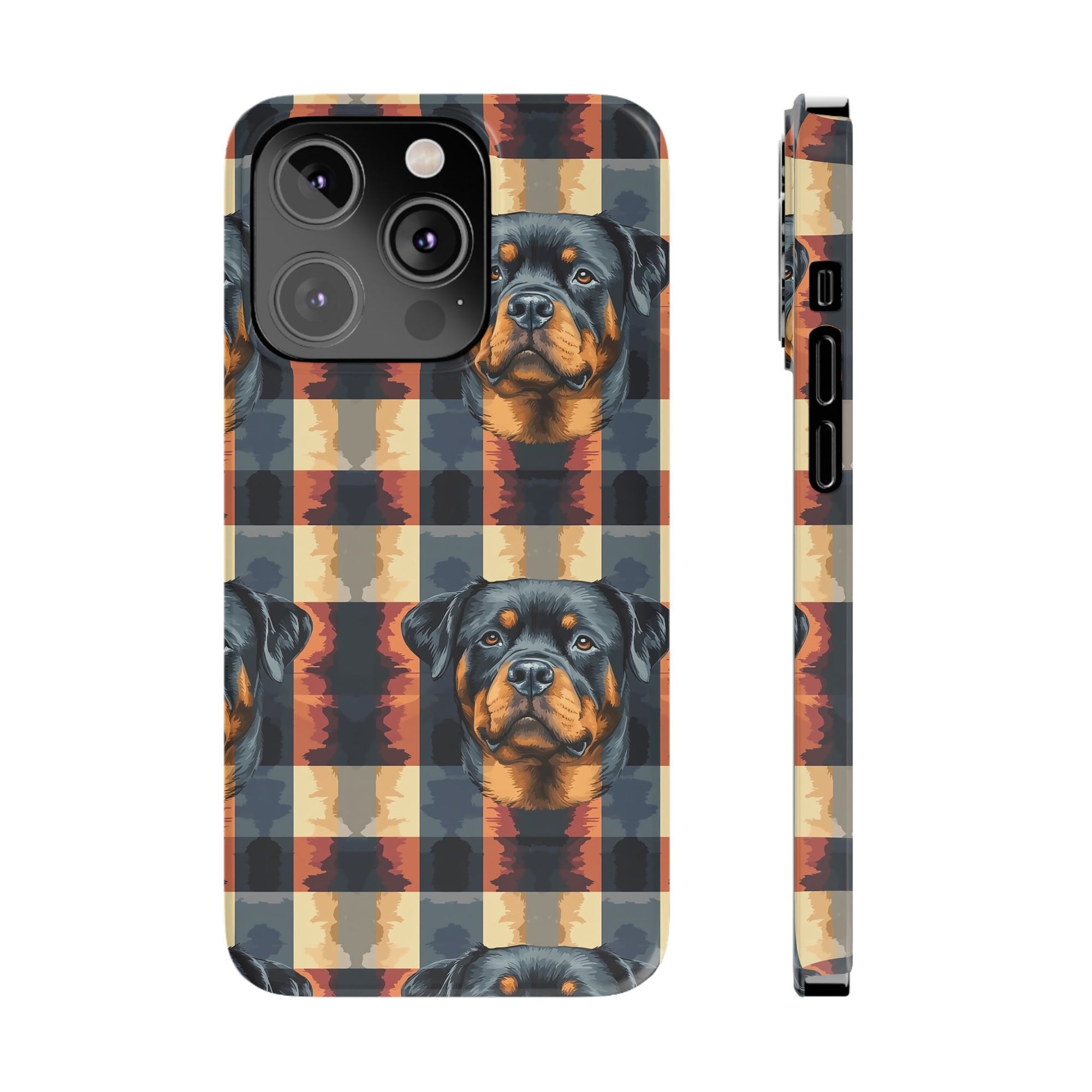 Pawsome Rottweiler Royalty Plaid Slim Phone Cases