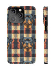 Pawsome Rottweiler Royalty Plaid Slim Phone Cases