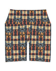 Pawsome Rottweiler Royalty Plaid High Waisted Yoga Shorts