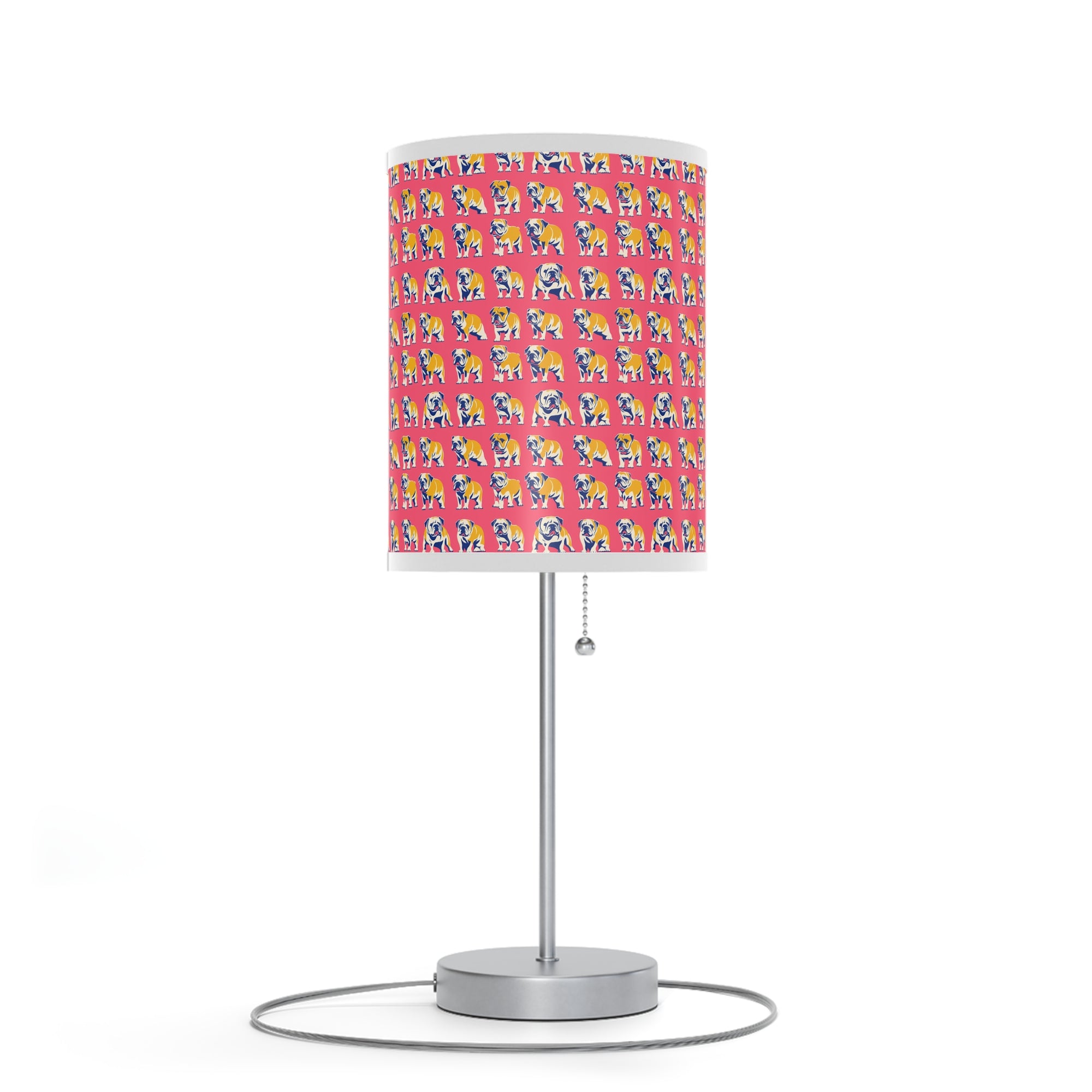 Bubblegum Glamour Bulldog Bouquet Lamp on a Stand