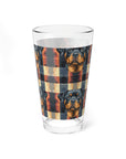 Pawsome Rottweiler Royalty Plaid Mixing Glass, 16oz