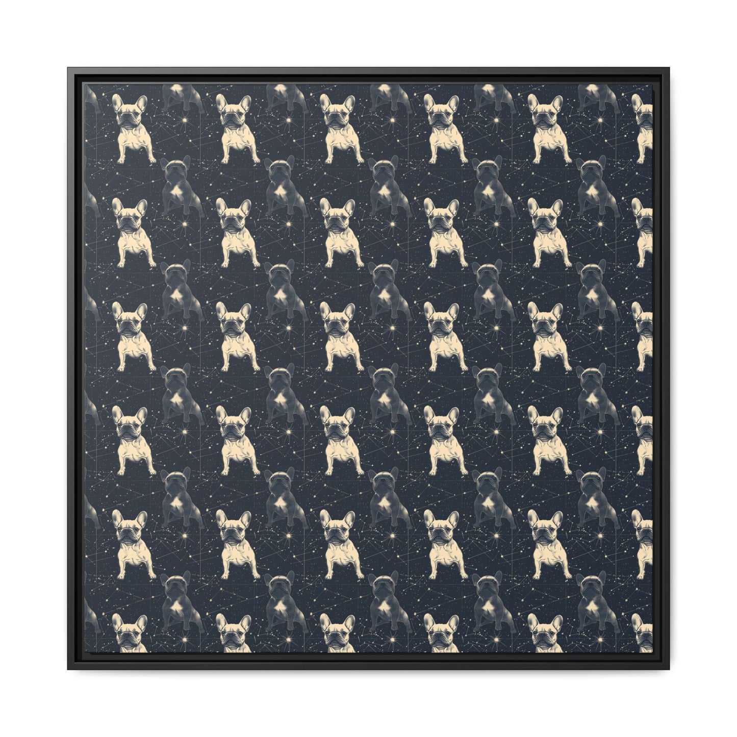 Frenchie Celestial Soar Matte Canvas, Framed