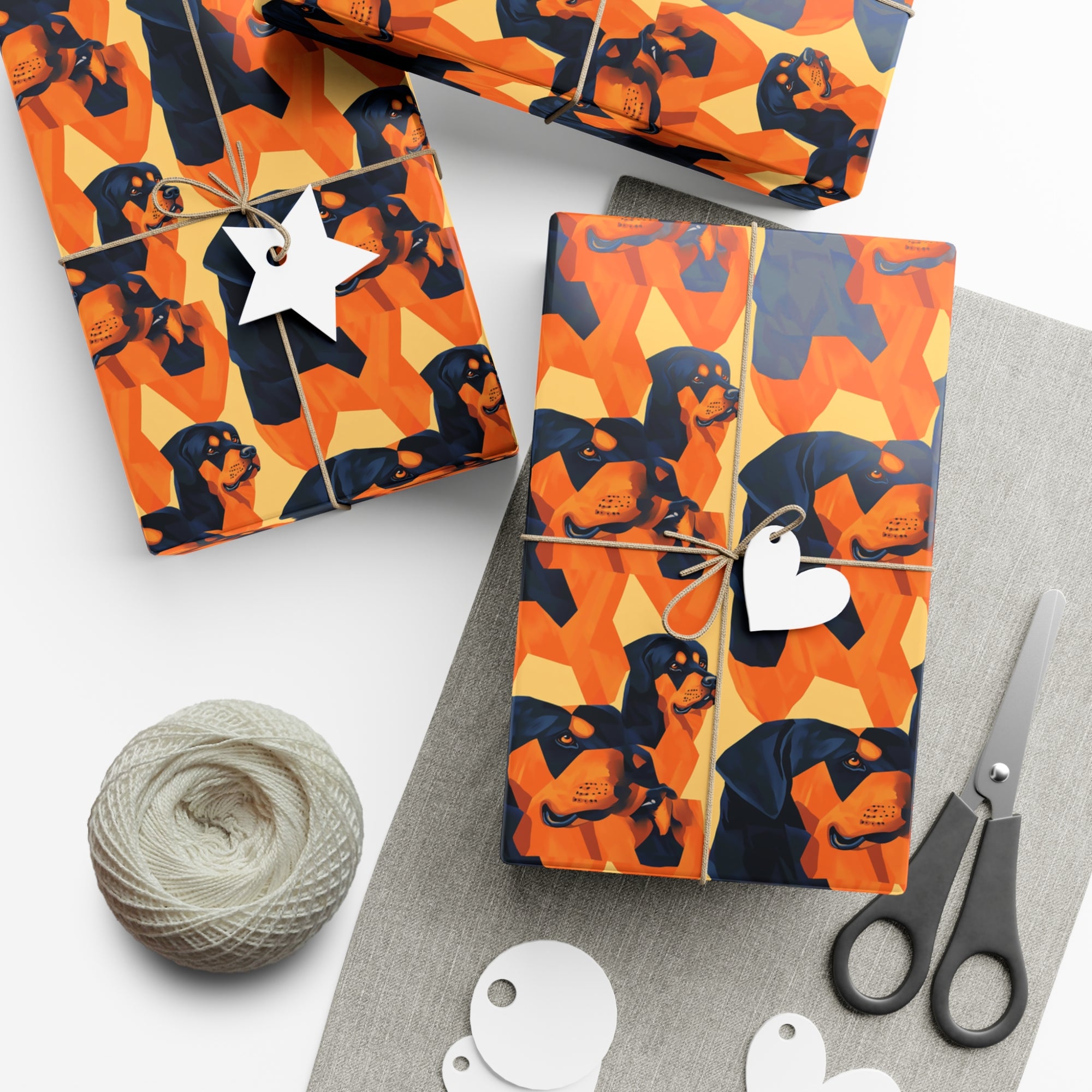 Rottweiler Chic Pawsitivity Gift Wrap Papers