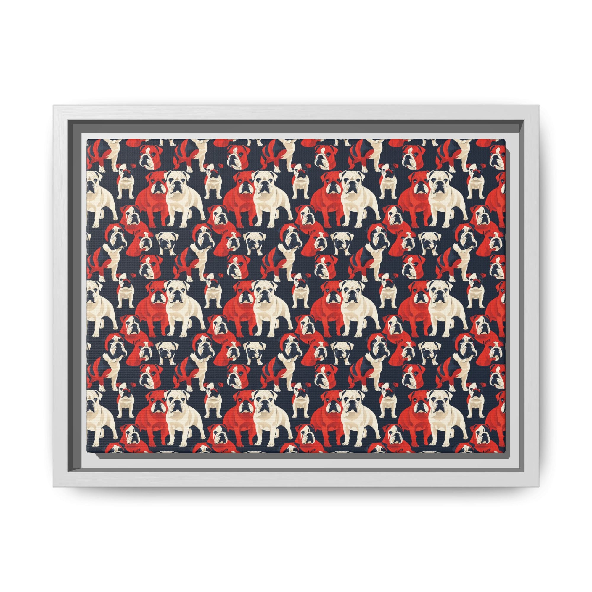 Bulldoggy Bliss Chomper Matte Canvas, Framed