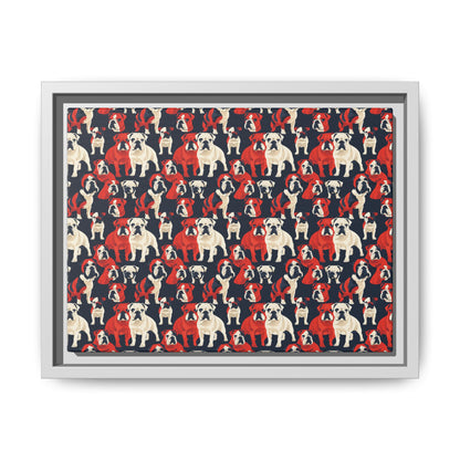 Bulldoggy Bliss Chomper Matte Canvas, Framed