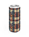 Pawsome Rottweiler Royalty Plaid Slim Can Cooler