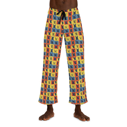 Frenchie Pop Art Pawfection Grid Men's Pajama Pants