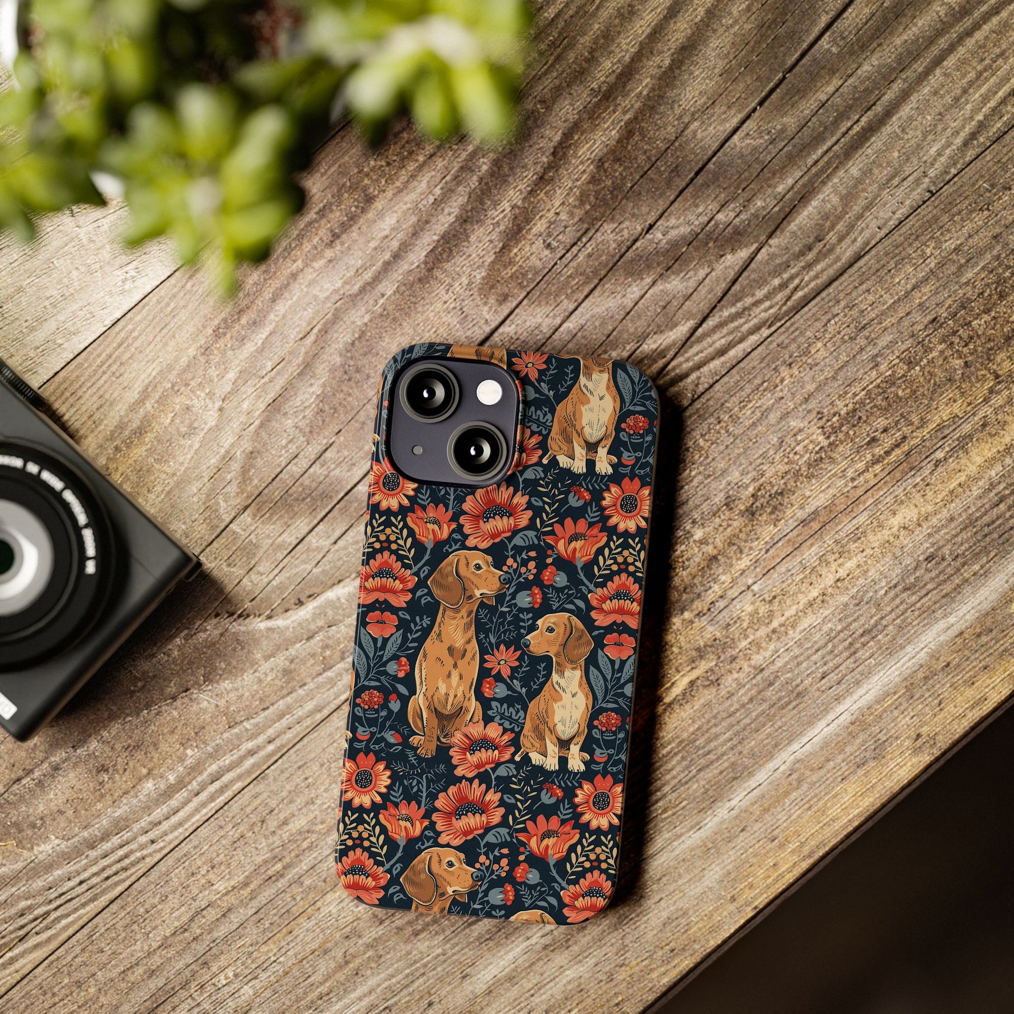 Floral Pawsome Dachsund Delight Slim Phone Cases