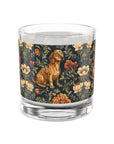 Dazzling Dachsund Blossoms & Foliage Rocks Glass