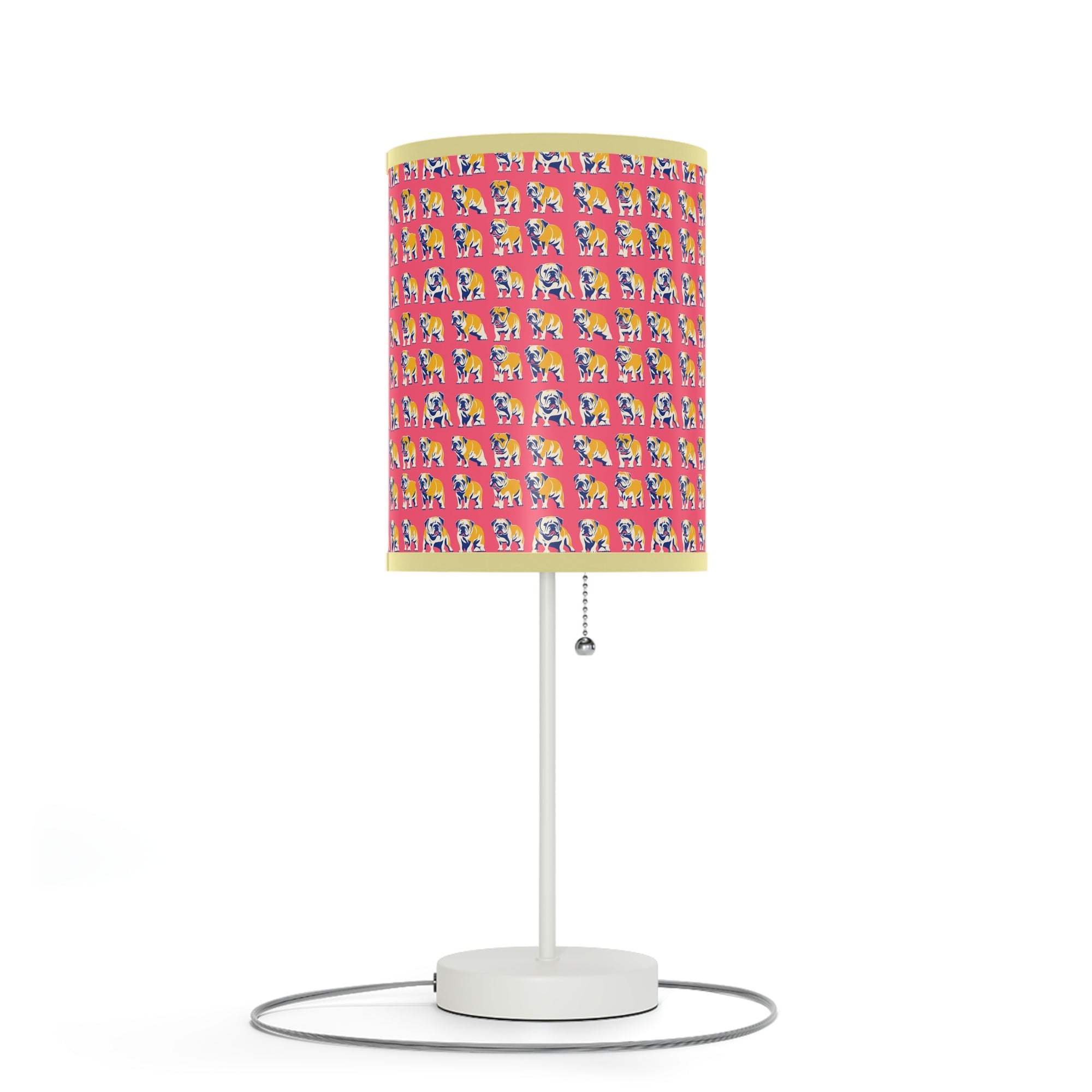 Bubblegum Glamour Bulldog Bouquet Lamp on a Stand