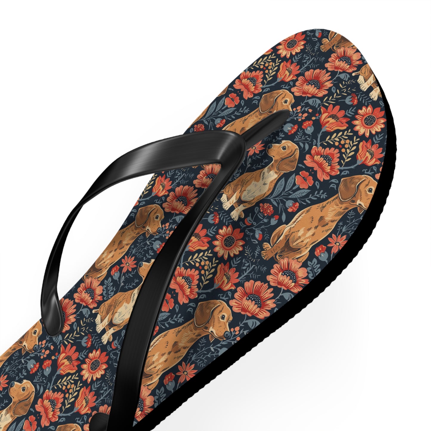 Floral Pawsome Dachsund Delight Flip Flops