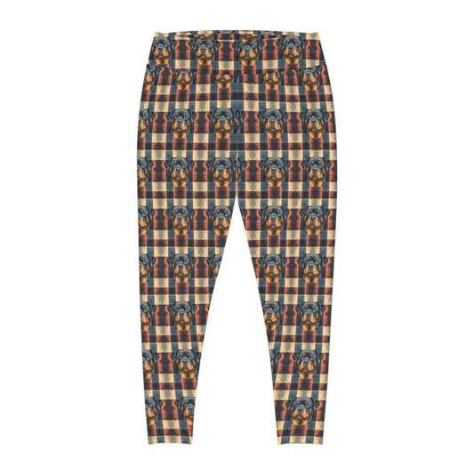 Pawsome Rottweiler Royalty Plaid Plus Size Leggings