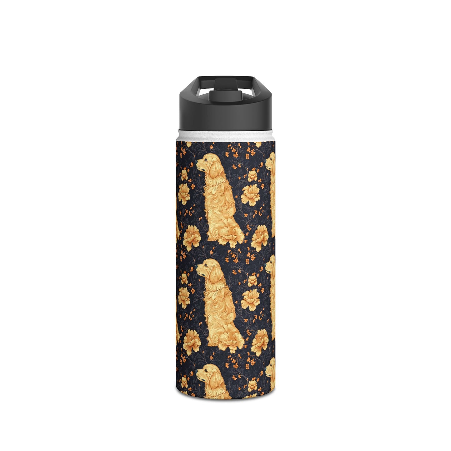 Golden Paws Floral Frenchie Stainless Steel Water Bottle