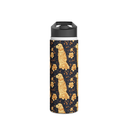 Golden Paws Floral Frenchie Stainless Steel Water Bottle