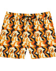 Golden Woof Abstract Glamour Men's Mid-Length Swim Shorts