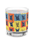 Frenchie Pop Art Pawfection Grid Rocks Glass