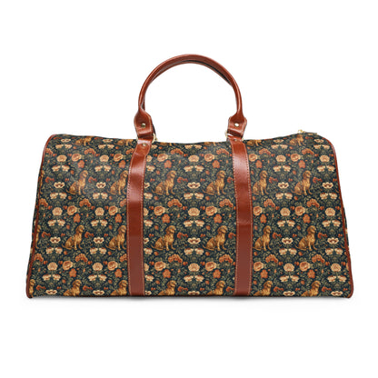 Dazzling Dachsund Blossoms & Foliage Waterproof Travel Bag