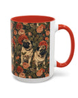 Blooming Pug Paradise Accent Coffee Mug