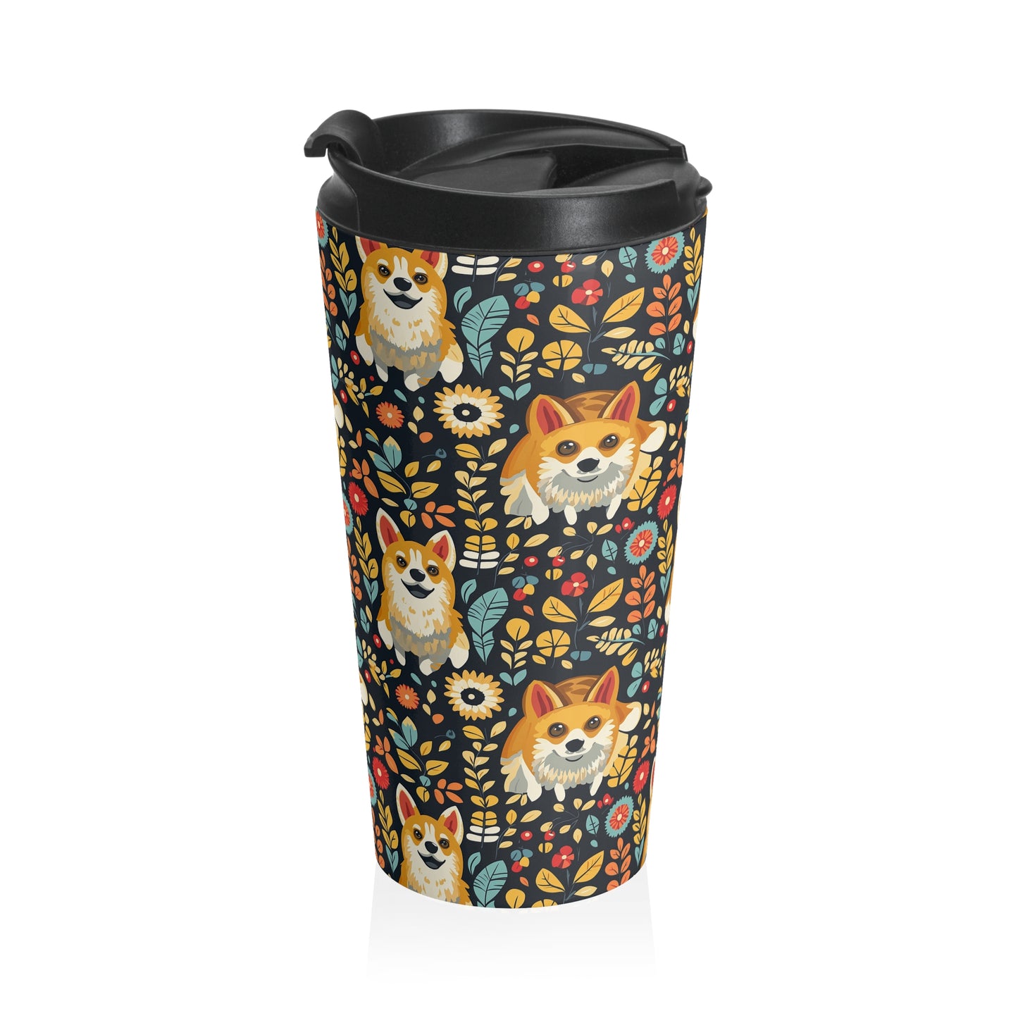 Corgi Rainbow Vine Dream Stainless Steel Travel Mug