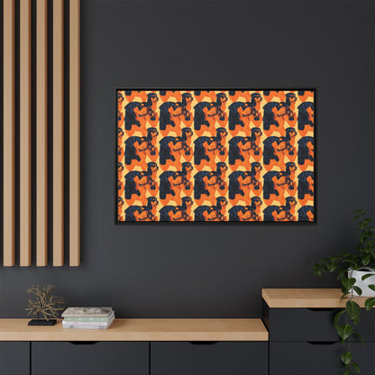 Rottweiler Chic Pawsitivity Matte Canvas, Framed