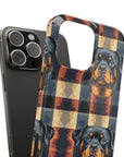 Pawsome Rottweiler Royalty Plaid Slim Phone Cases