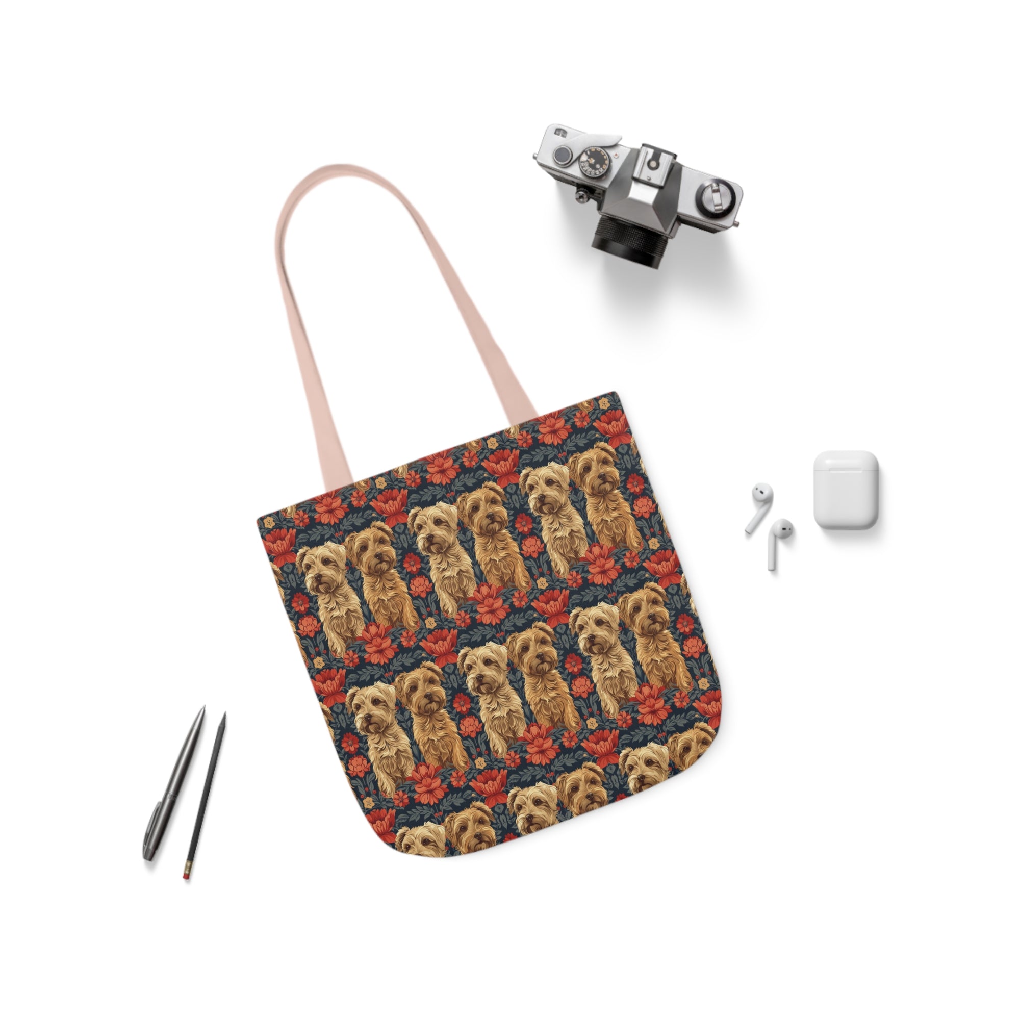 Yorkie Charm Twins Canvas Tote Bag