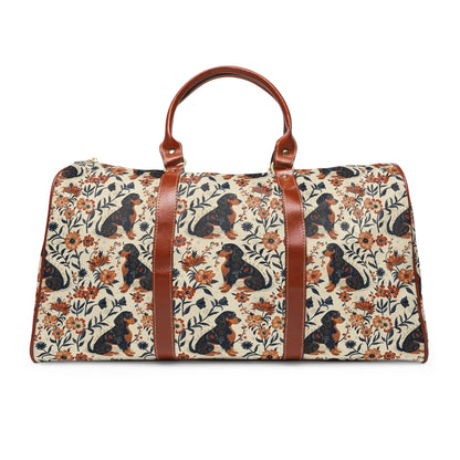 Blossoming Dachshunds Delight Waterproof Travel Bag