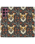 Floofy Corgi Blossom Blast Flip Cases