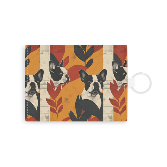 Chic Frenchie Charm Leather Card Holder