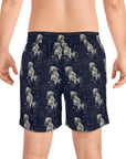 Celestial Boxer Bliss Men's Mid-Length Swim Shorts