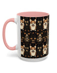 Nighttime Corgi Glow Stride Accent Coffee Mug