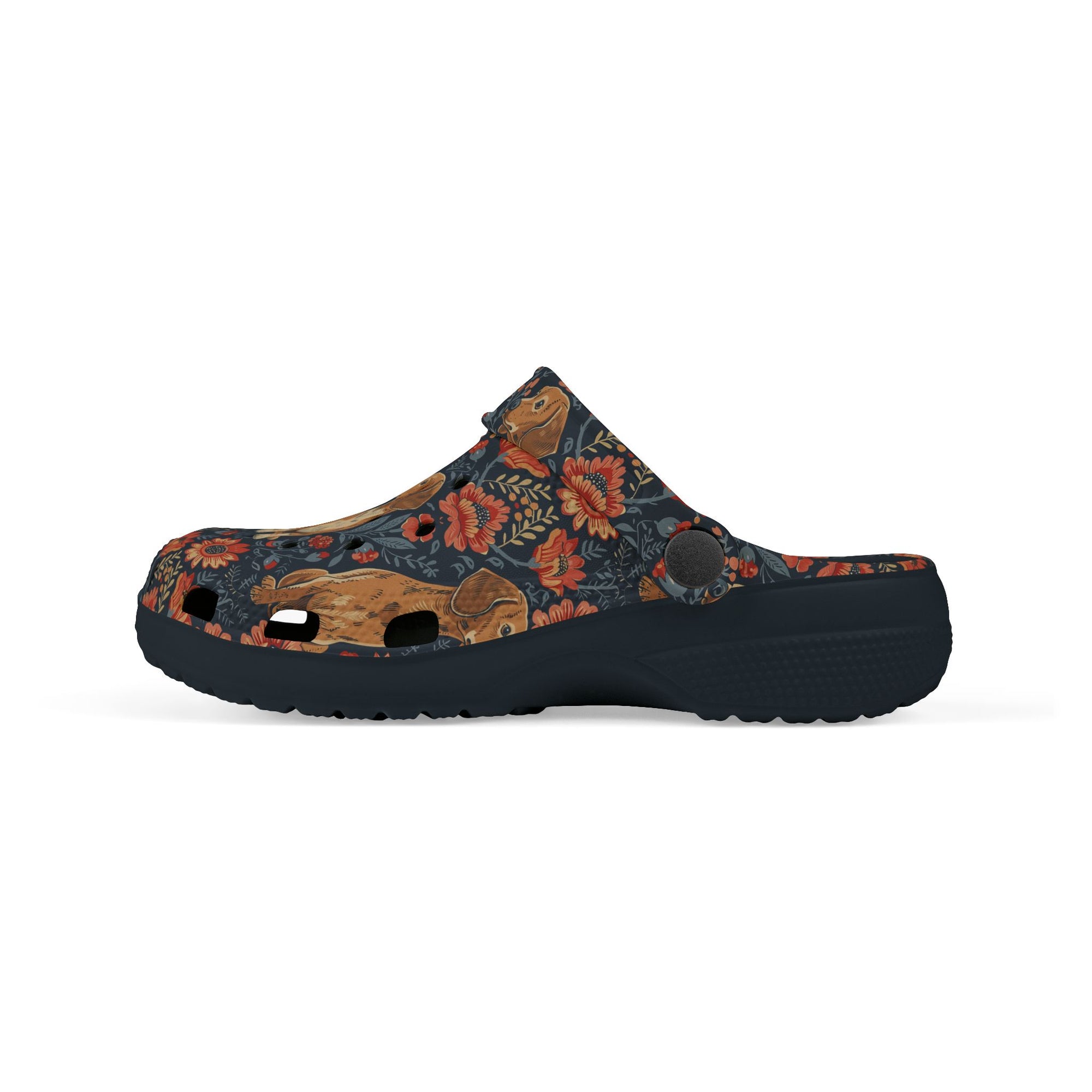 Floral Pawsome Dachsund Delight Kid&#39;s Foam Clogs