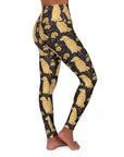 Golden Paws Floral Frenchie High Waisted Yoga Leggings