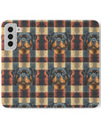 Pawsome Rottweiler Royalty Plaid Flip Cases