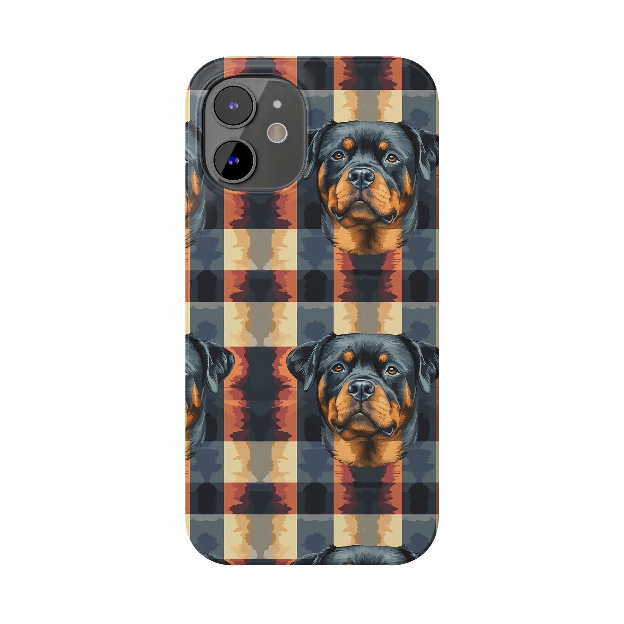 Pawsome Rottweiler Royalty Plaid Slim Phone Cases