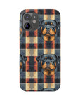 Pawsome Rottweiler Royalty Plaid Slim Phone Cases